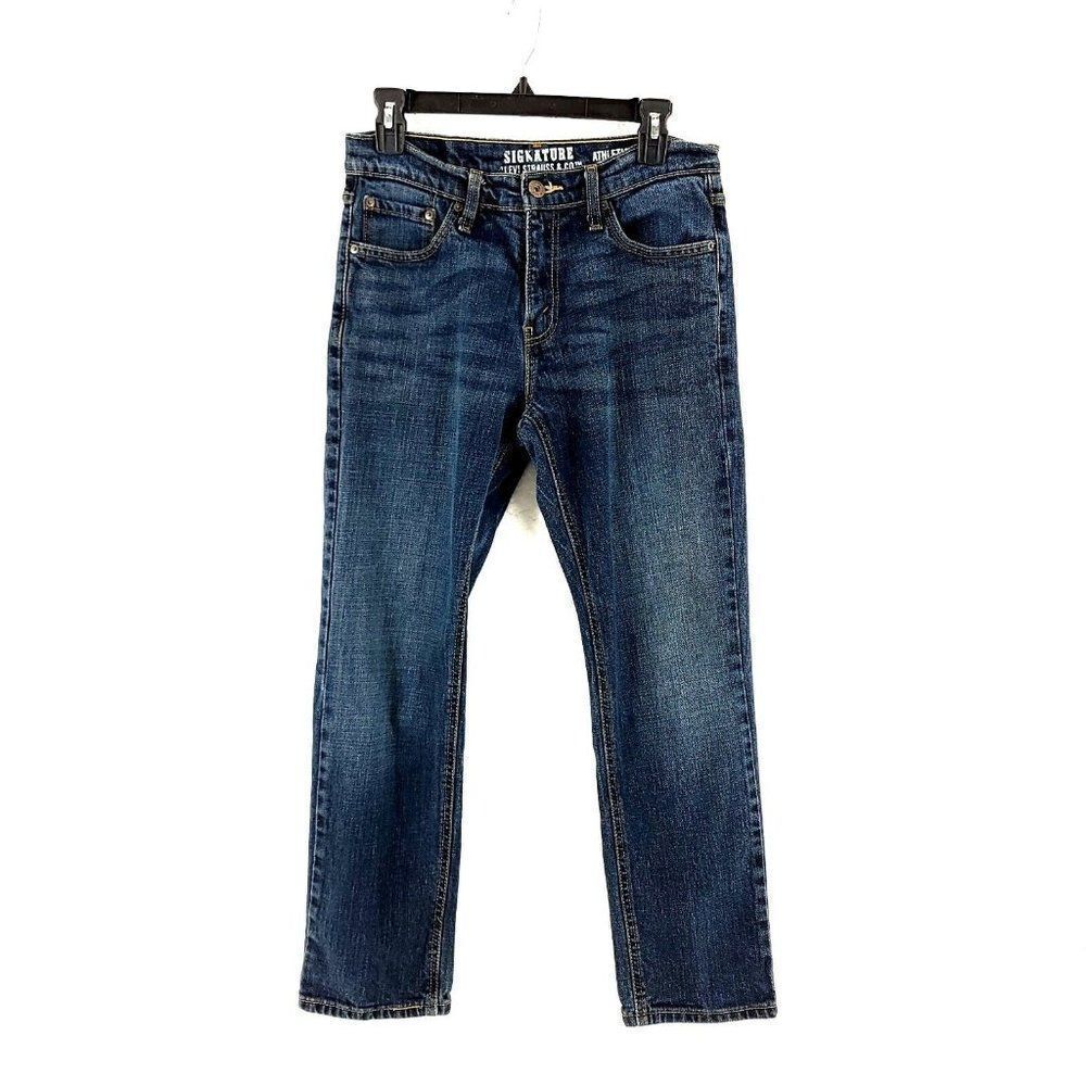 Levi's Signature Athletic Denim Cotton Denim Low Rise Whiskers Blue Jeans 30/29